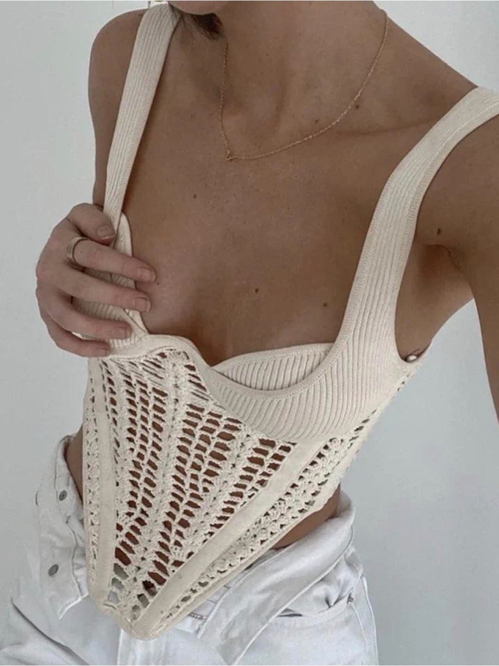 Commense crochet corset top